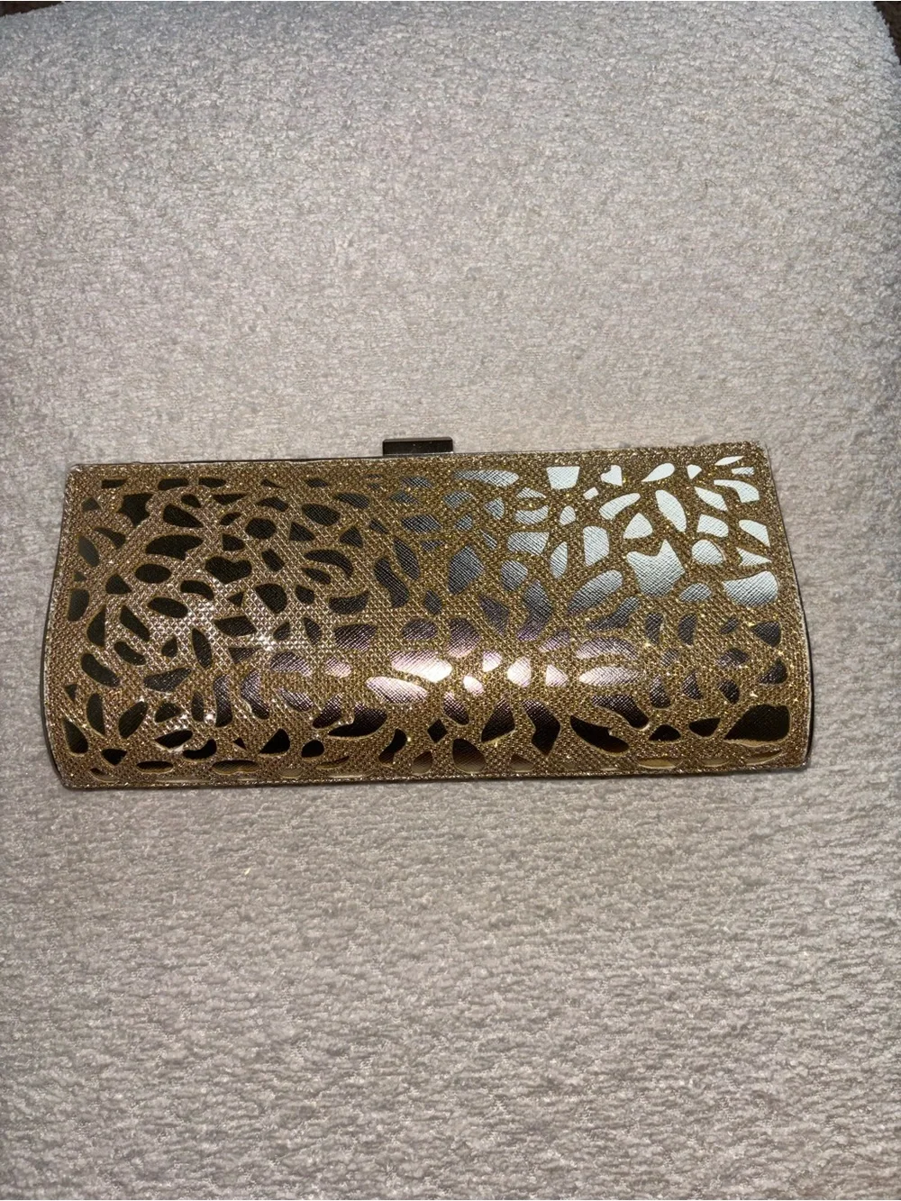Lulu Townsend Gold Sparkle Evening Clutch